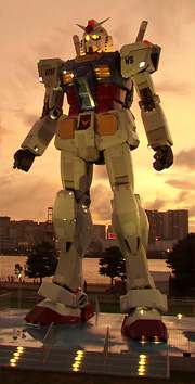 La statue du Gundam, à Tokyo en 2009